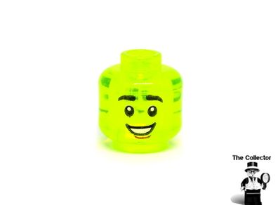 LEGO Harry Potter Trans Green Minifigure Head This is A Error Prototype Test Print Printed On The Wrong Colour Head Trans Green Very Head Rare And Hard To Find