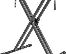 Keyboard Stand ELectric Piano Stand - Heavy Duty Double X Style with Locking Straps, Fits 54-88 Key Electric Pianos, DJ mixers, Turntables, Synths and Midi Keyboards. Load Capacity 100LB