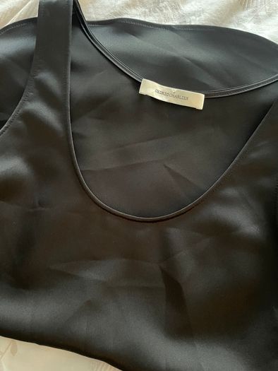 Cedric Charlier Black Scoop-Neck Swing Tank Top - Size 10 - Designer Label
