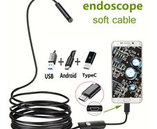 Type-C Endoscope Camera for Smartphone, Tool for Car Repair, Air Conditioner And Sewer Pipe Detection, Tube Snake Machinery Track Detection Analysis Mini Camera