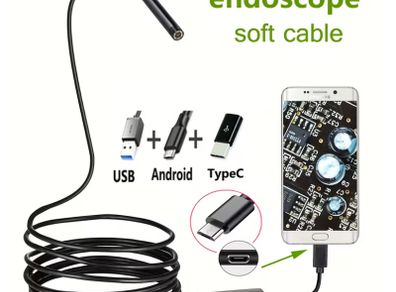 Type-C Endoscope Camera for Smartphone, Tool for Car Repair, Air Conditioner And Sewer Pipe Detection, Tube Snake Machinery Track Detection Analysis Mini Camera