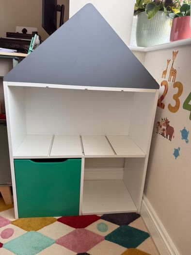 Kids House-Shaped Storage Unit with Toy Box