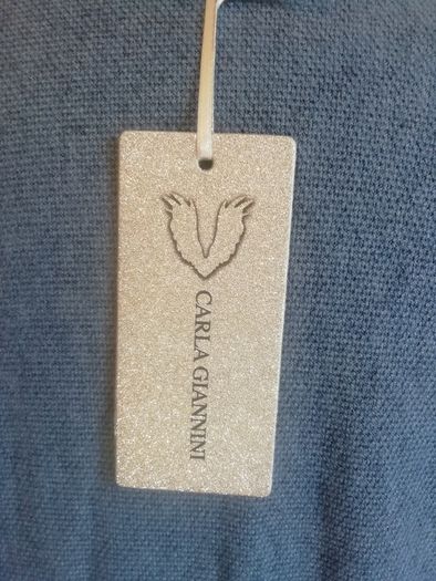 Carla Giannini Women's Angora Mix Top With Heart & Stars New With Tag Blue