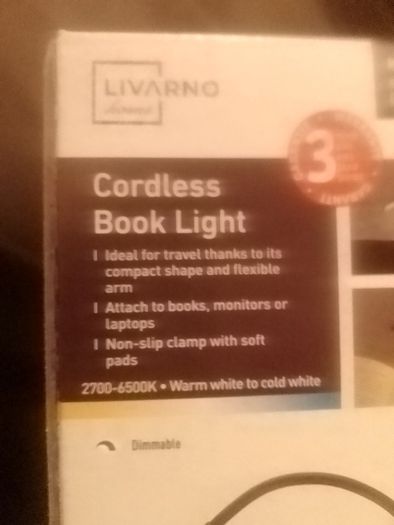 Cordless book light usb charged