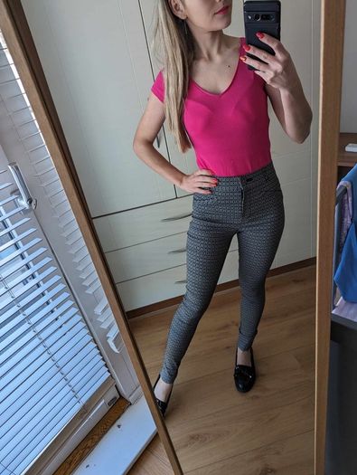 trausers , Women's casual pants, Primark, viscose, size 38 Slim Fit Patterned trousers, elegant pants