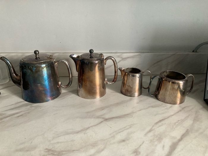 Hotel ware silverplate tea set