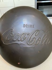 Coca Cola Embossed Brass Sign Rare 50's