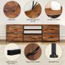 TV Stand Cabinet, TV Unit with 5 Drawers, 140 cm, Brown TV Console Table with Storage Organizers, Entertainment Center with Open Shelf for Living Room, Bedroom Image 4