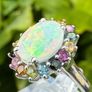 Ethiopian Opal Multi-Tourmaline Solitaire Ring Image 5