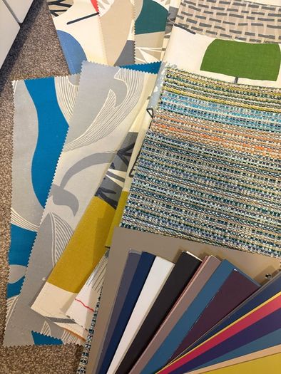 fabric from fabric books and colour cards