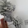 Decorative cones on sticks - white and silver 5pcs NEW Image 2