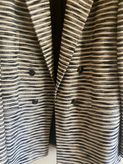 Stylish striped navy white blazer Massimo Dutti 12