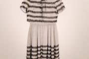Darling Cream Black Polka Dot Tulle Ruffle Tiered Mini Dress &amp; Bolero Size S