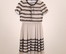 Darling Cream Black Polka Dot Tulle Ruffle Tiered Mini Dress & Bolero Size S