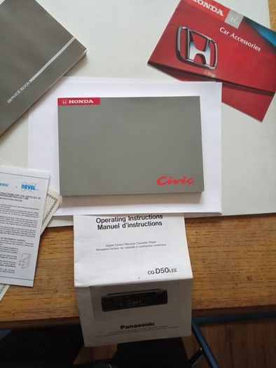 Honda Civic 1993 Handbook Wallet & Docs.