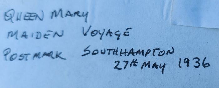Queen Mary Maiden Voyage 27th May 1937