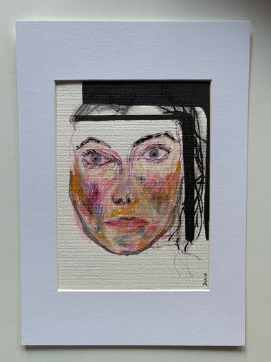 Original Art Portrait on paper Maid in Ireland