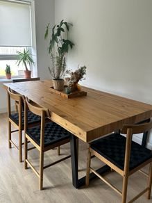 Wood Dining Table Set.Table, Bench & 4 Chairs Excellent Condition