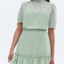 PRICE DROP, NEW LOOK, Flocked Spot Chiffon Mini Dress, Mint, BNWT, Size10 Image 2