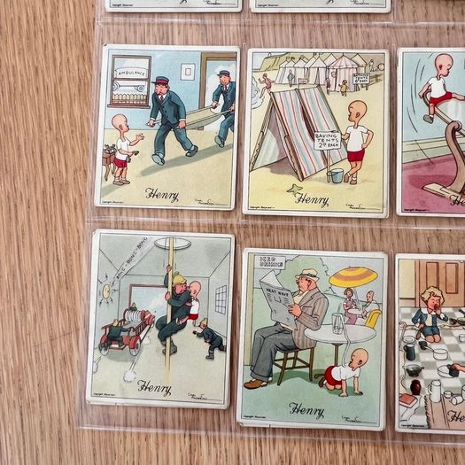 66 x 'Henry' Cigarette Cards Kensitas J. Wix & Sons 1935-37 V.Good - Excellent