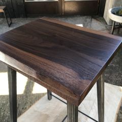 Handmade Industrial Walnut End Table