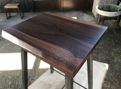 Handmade Industrial Walnut End Table