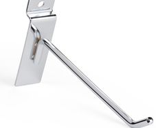 Chrome Peg Hook with Angled Tip for Slatwall 20cm