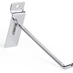 Chrome Peg Hook with Angled Tip for Slatwall 20cm