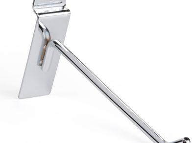 Chrome Peg Hook with Angled Tip for Slatwall 20cm