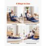 Floor Chair, 5 Adjustable Positions Folding Floor Gaming Chair with Back Support, Armrests, and Cushion, Sturdy Metal Frame with Recycled Foam and Linen Fabric, for Reading, Relaxing, Dark Blue Image 6