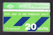 1992 Great Britain 20unit For use in HM Prisons Only (Landis &amp; Gyr) Call Card Used