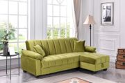 Yadhi Sofa Bed with Storage &amp; Pouffe,Lime