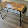 Small Office Desk - Rustic Brown & Black - 100 x 50 x 75 cm Image 3