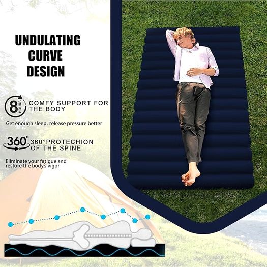 Roll Up Floor Mattress Small Double, 190x120cm, Navy