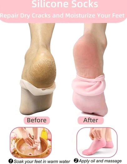 Green 1Pair Silicone Foot Care Socks