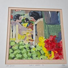 Original John Dunne Irish Painting Dublin Market