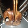 a pair of vintage wooden elephant bookends Image 2