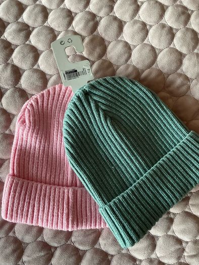 Girls Woolie Hats X 2 NEW age 9-11