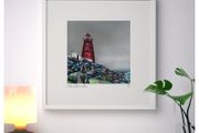 The Rocks at Poolbeg Lighthouse, Large Framed Print by Helen Mathews