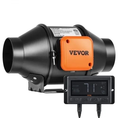 CFM Quiet EC-motor Ventilation Exhaust Fan, with Temperature Humidity Controller for Cooling Booster, Grow Tents, Hydroponics