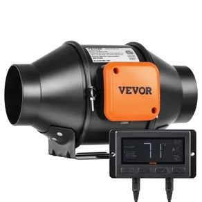 CFM Quiet EC-motor Ventilation Exhaust Fan, with Temperature Humidity Controller for Cooling Booster, Grow Tents, Hydroponics