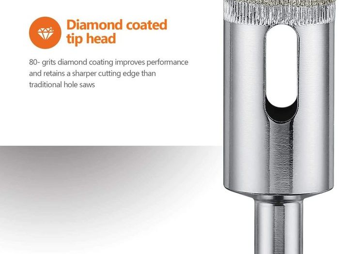 Diamond Drill Bits (10 pcs), Diamond Coated Core Hole Saw 6-50mm Tile Drill Bit for Faucet Wet Drilling Tool Ceramic, Porcelain Tiles, Glass, Marble,Granite