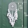 Large Boho Dream Catcher with White Feather and Blue Beads Macrame Wall Hanging (70cm x 25cm) Image 6