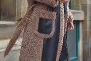 Dark brown shearling faux coat