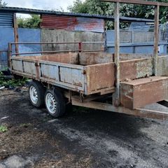 Flat steel 4.wheel 6ftby10ft trailer