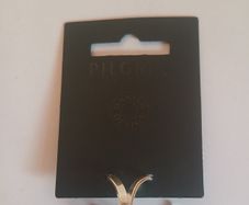 Pilgrim Danish Design Silver Tone Polished Open Hoop Earrings Minimalist New CAN POST