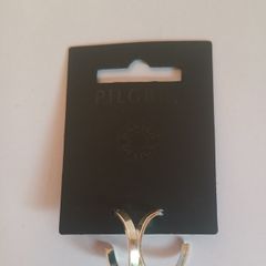 Pilgrim Danish Design Silver Tone Polished Open Hoop Earrings Minimalist New CAN POST