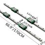 3PCS Linear Rail 2-167.6 cm(0.78-66 Inch), Linear Bearings and Rails with 4PCS HSR20 Bearing Block, Linear Motion Slide Rails plus for DIY CNC Routers Lathes Mills, Linear Slide Kit fit X Y Z Axis Image 2