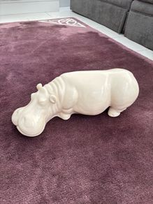 Cream Ceramic Hippo