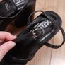 Schuh Black Vegan Leather Strappy Platform Block Heel Sandals 6UK/39EU Image 4